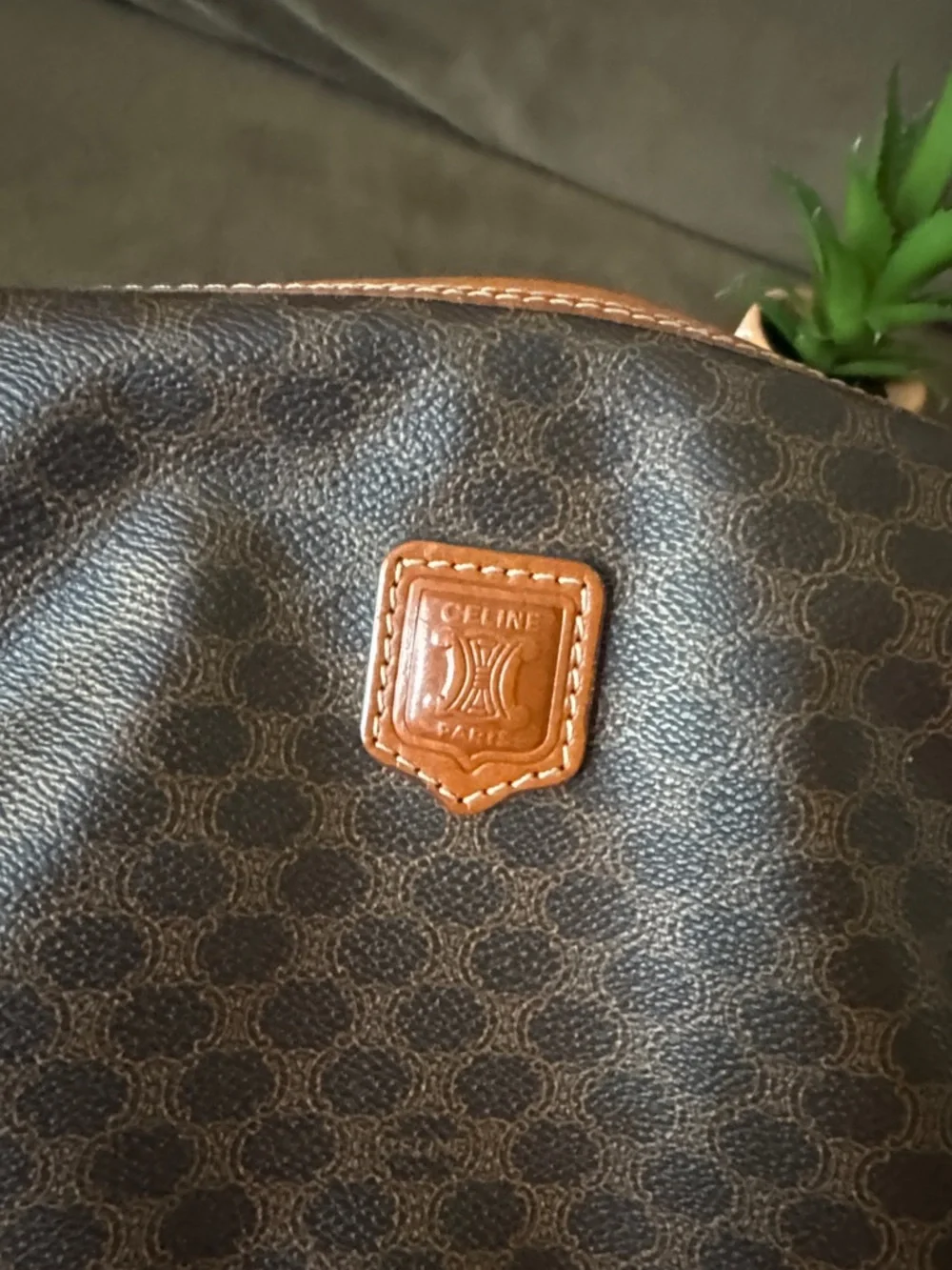 Hold for Mara Celine Brown Monogram Toiletry Pouch w Tan Trim Vintage Like New - Picture 3 of 11